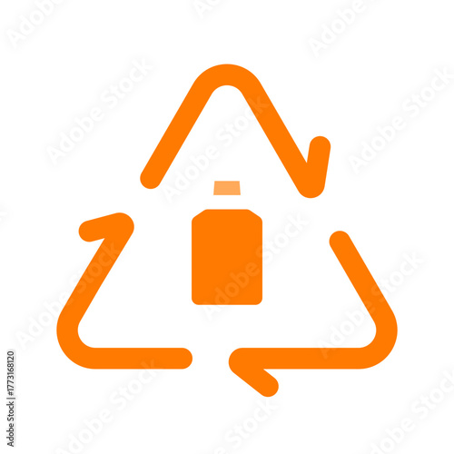 recycle battery orange icon