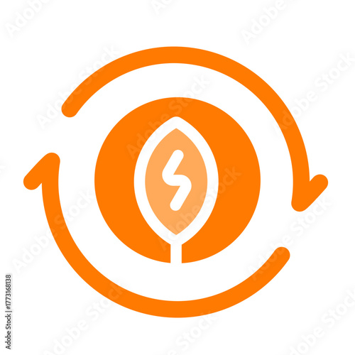 renewable energy orange icon