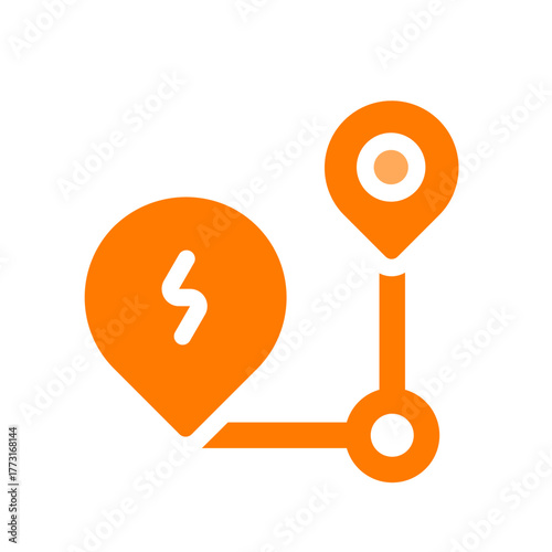 route optimization orange icon