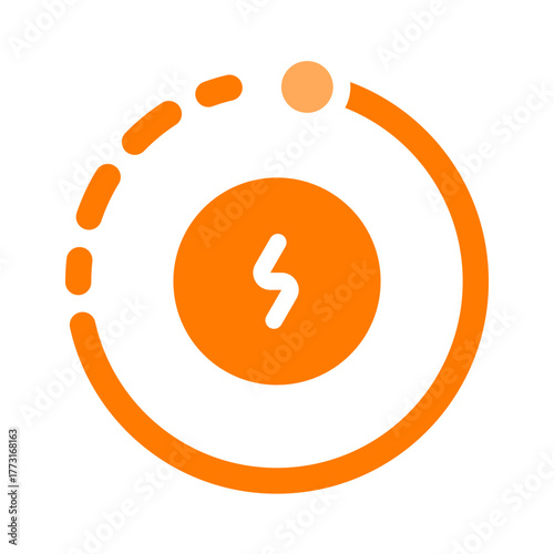 three quarter orange icon