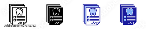 Dental Report  Icon Set Multiple Style Collection
