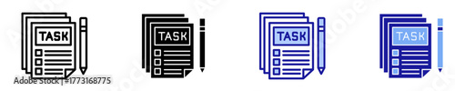 Task  Icon Set Multiple Style Collection

