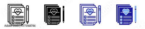 Medical Report  Icon Set Multiple Style Collection
