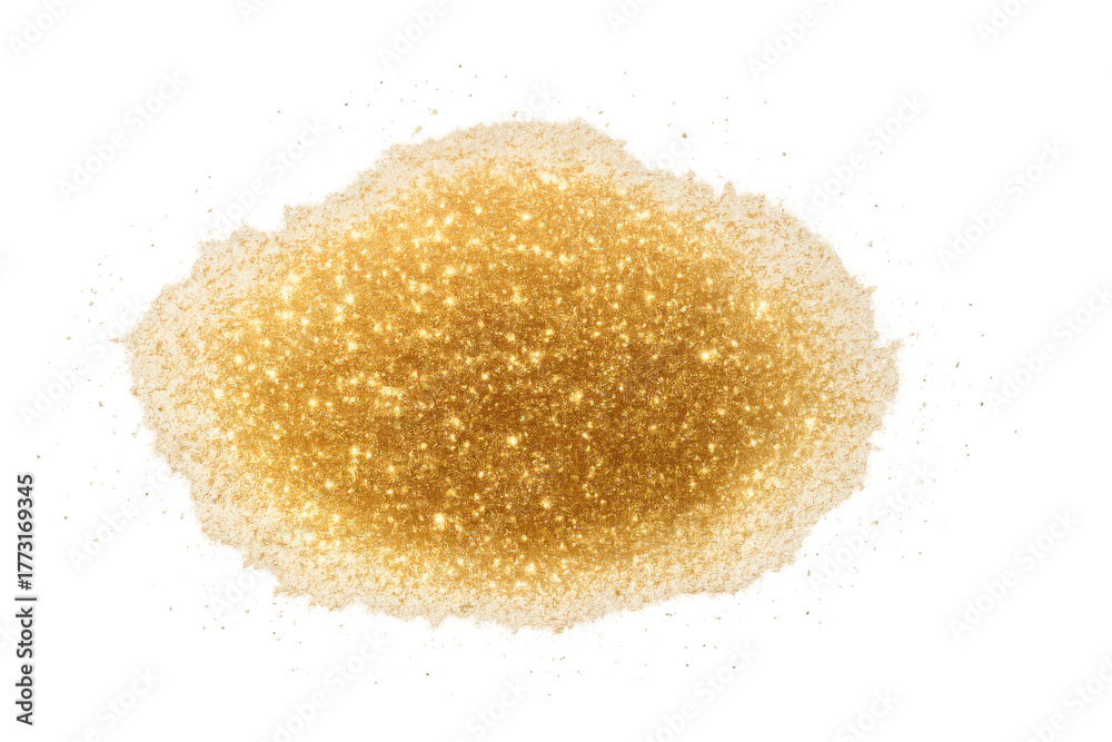 Obraz premium Golden glitter texture with vibrant sparkle and shimmering effect, creating a luxurious abstract background on transparent