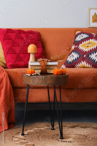 Cozy autumn home decor with...
