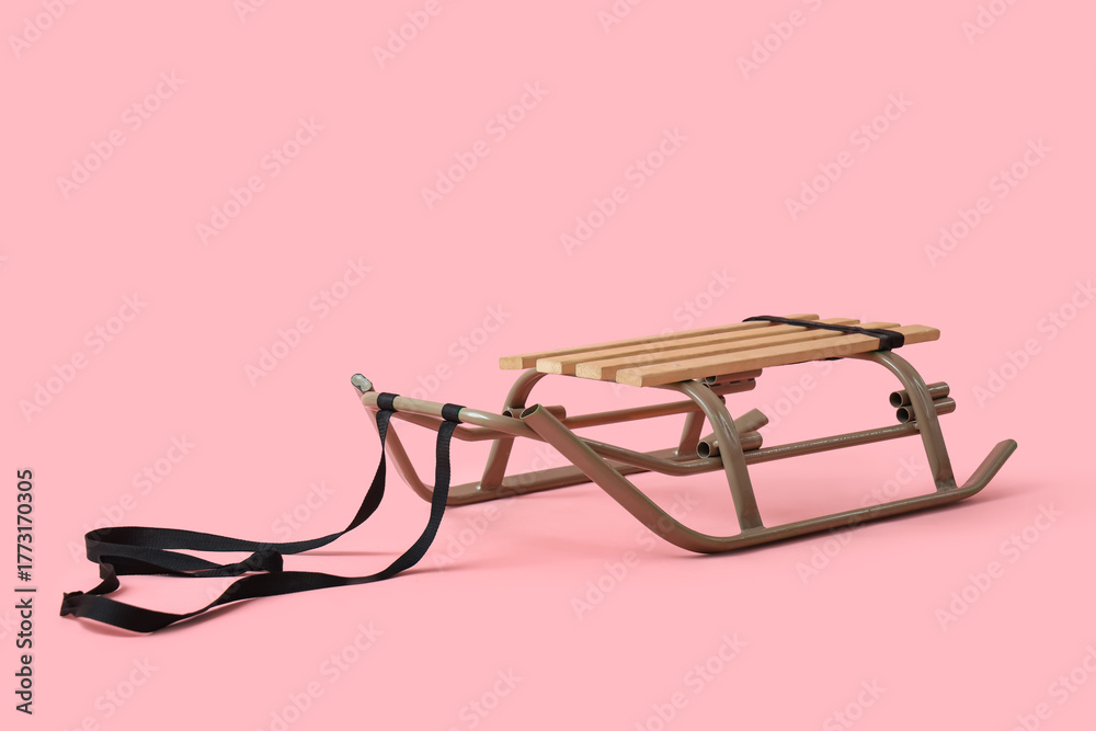 Obraz na płótnie Empty sled on pink background