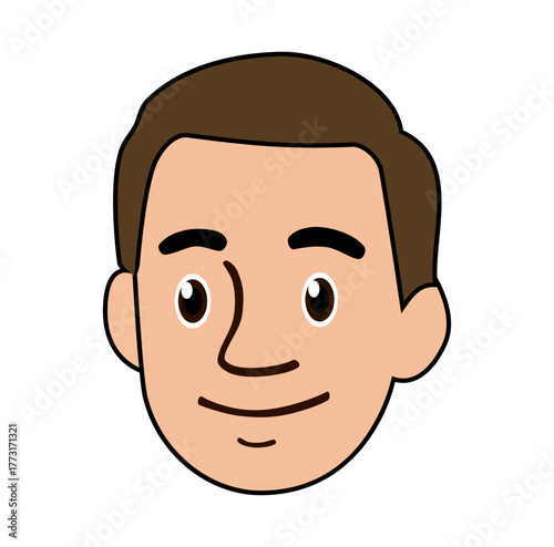  Cartoon White Man Head Simple Logo Design Icon Digital