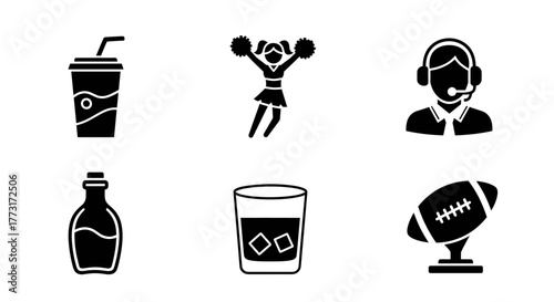 Get ready for game day with sports icons perfect for football season promotions and tailgating events plus drinks and customer service support