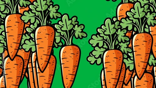 Carrots Transition on Green Screen – Closing and Opening Animation