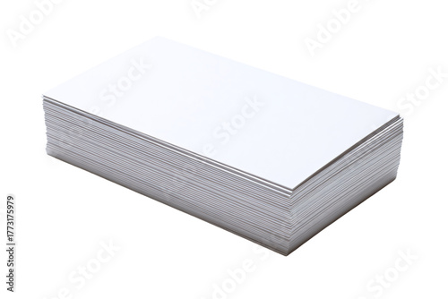 a stack of white business cards on a white surface