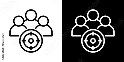 Target Audience Icon Of Line Black And White Style 