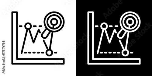 Analytics Icon Of Line Black And White Style 