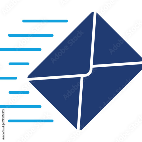 Message Queue Flat Blue Icon