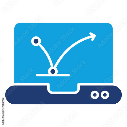 Bounce Rate Flat Blue Icon