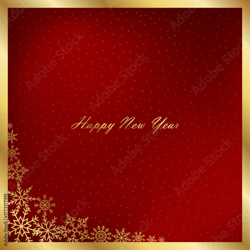 gold, shiny happy new year background and greeting card vector illustration