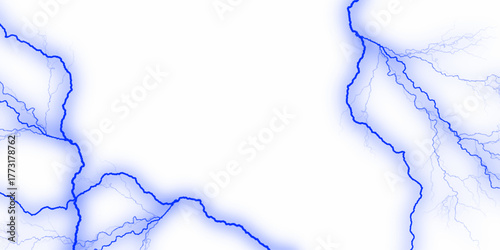 Abstract Watercolor Vector blue and white cracked texture style overlay with cracked texture. Lightning flash on white background. Natural phenomenon, light effect