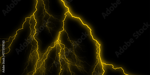 Frame of lightnings on black background 8k. black marble background. Luxury line art background vector. Minimalist modern contour drawing. Black, gold marble seamless glitter texture background.