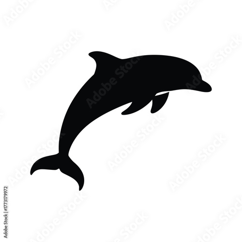 Dolphin Icon – Marine Animal Vector Silhouette