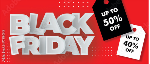 Black Friday Up to 50% Off Banner Vector Design