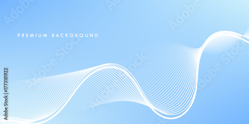 Minimalist blue background with elegant white flowing lines. Soft gradient and smooth curves create a clean, modern, and calming visual ideal for tech, corporate, or wellness themes.
