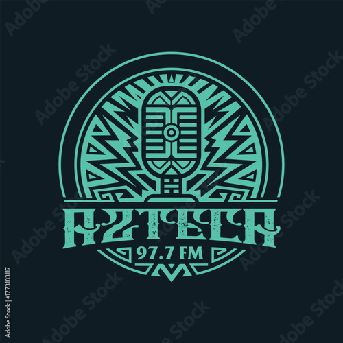 Aztech style radio emblem