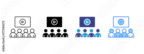 Audience icon set multiple style collection