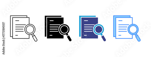 Document icon set multiple style collection