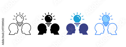 Knowledge icon set multiple style collection