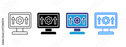 Management icon set multiple style collection