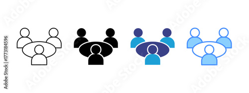 Meeting icon set multiple style collection