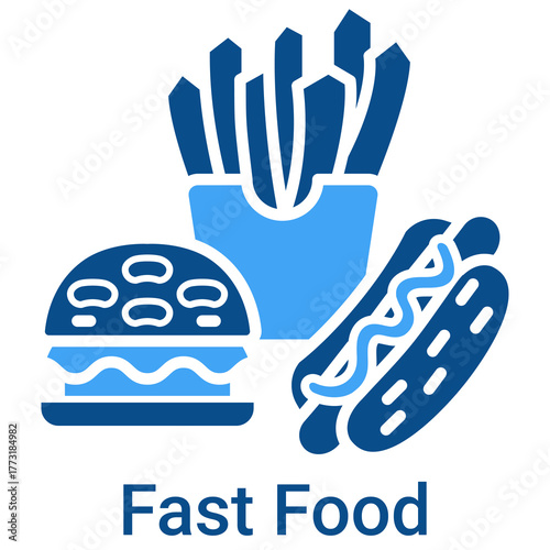 Fast Food Icon in Duotone Style Vector Illustration