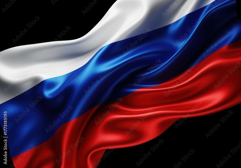 Fototapeta premium Waving Flag of Russia with Vibrant Colors