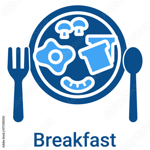 Breakfast Icon in Duotone Style Vector Illustration
