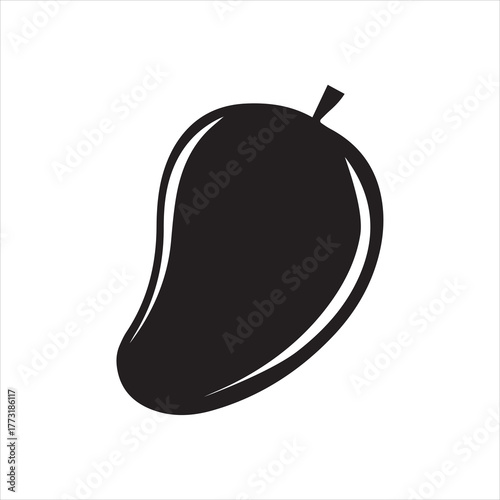 mango vector. mango silhouette isolated on white background