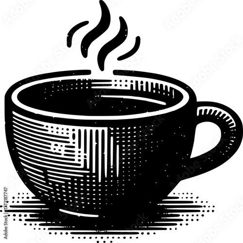hot coffee and tea cups vector illustration
