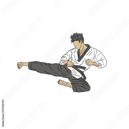 taekwondo kick icon