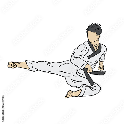 taekwondo kick icon