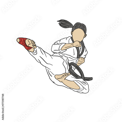 taekwondo kick icon
