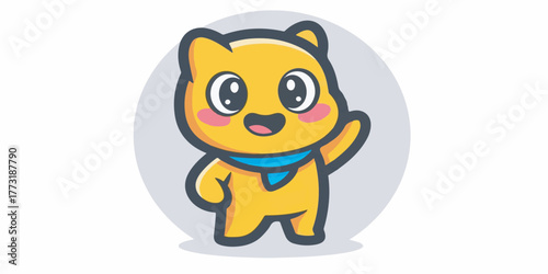 Cute Cartoon Character Illustration with Bright Colors