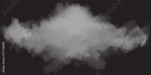 White Cloud Isolated on Black Background. Good for Atmosphere Creation and Composition. Collection Set