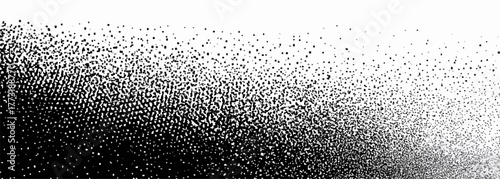 Dégradé de points noirs subtil sur fond blanc, créant un effet de texture granulaire abstrait.