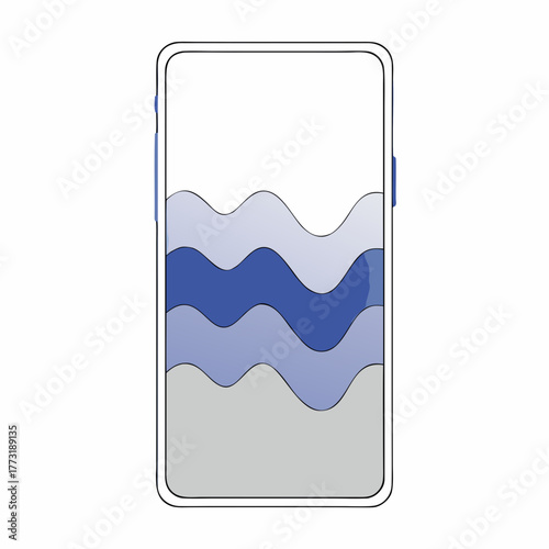 Fluid Wave Gradient-Vertical Abstract Flow in Soft Motion with mobile phone