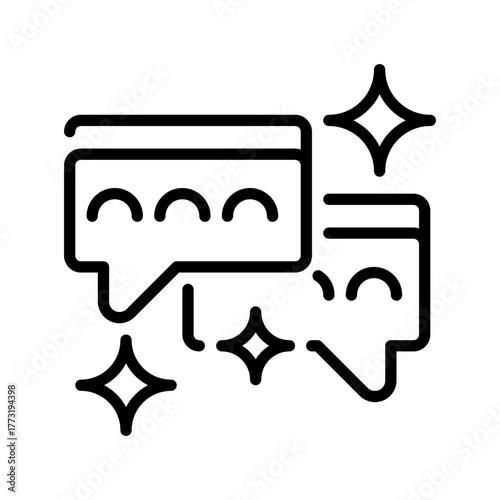 Chat Bubble Line Icon, Outline Symbol for Messaging, Communication, Customer Support, Social Interaction, and Feedback Exchange. Vector Sign Icon.