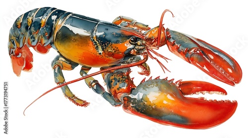 Lobster illustration with transparent background