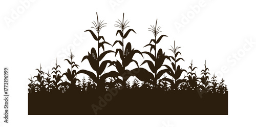 Stylish Vector Icon Representing a Corn Field

