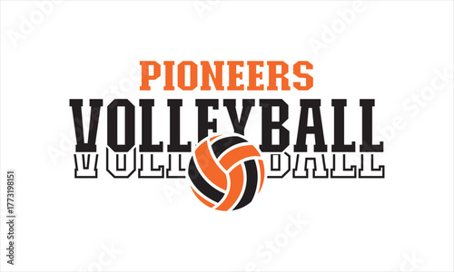 Volleyball Team Graphic – Pioneers Sports Emblem
