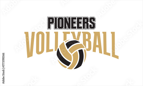 Volleyball Team Graphic – Pioneers Sports Emblem