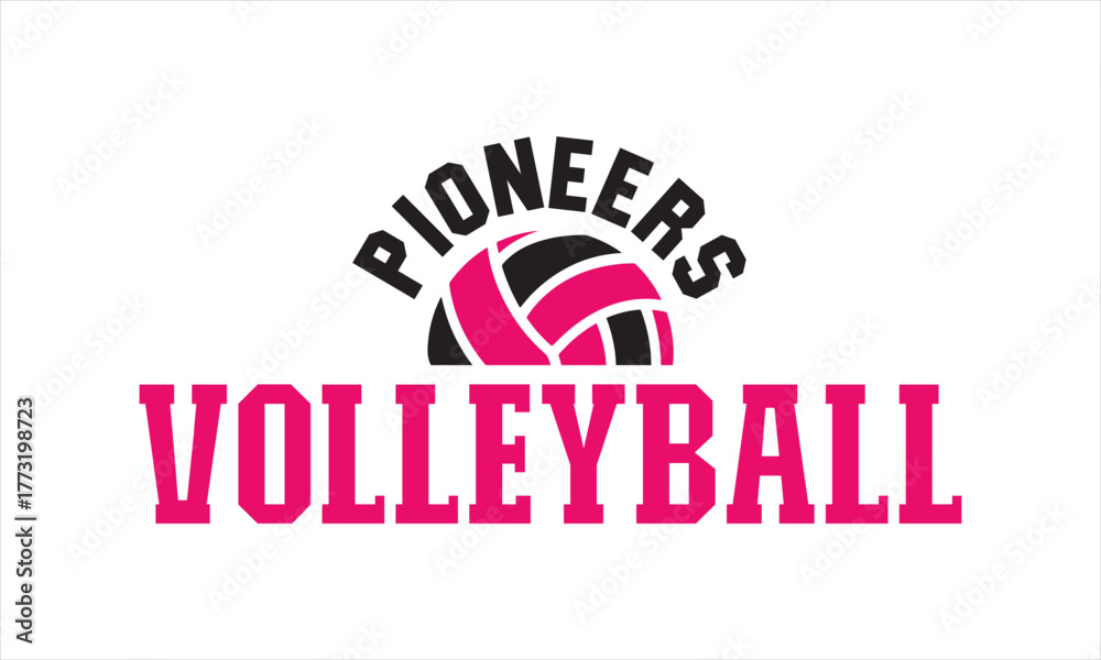 Fototapeta premium Volleyball Team Graphic – Pioneers Sports Emblem
