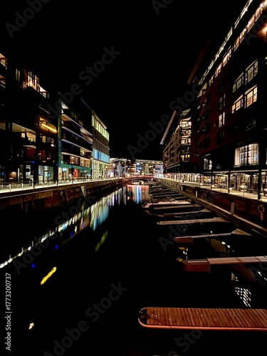 night view of the city in oslo 