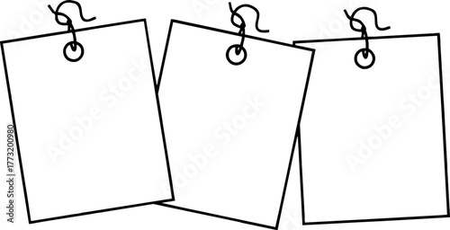 Labels Hanging on String